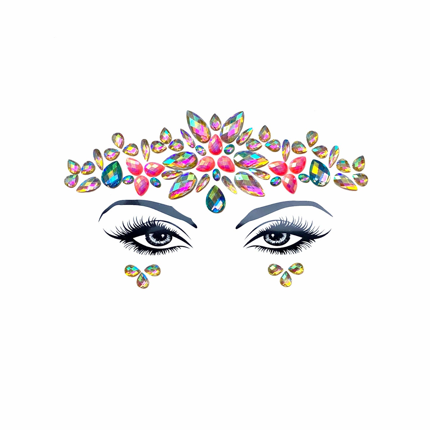 Neva Nude - Avatar Pink & Blue Tiara Crystal Face Jewels