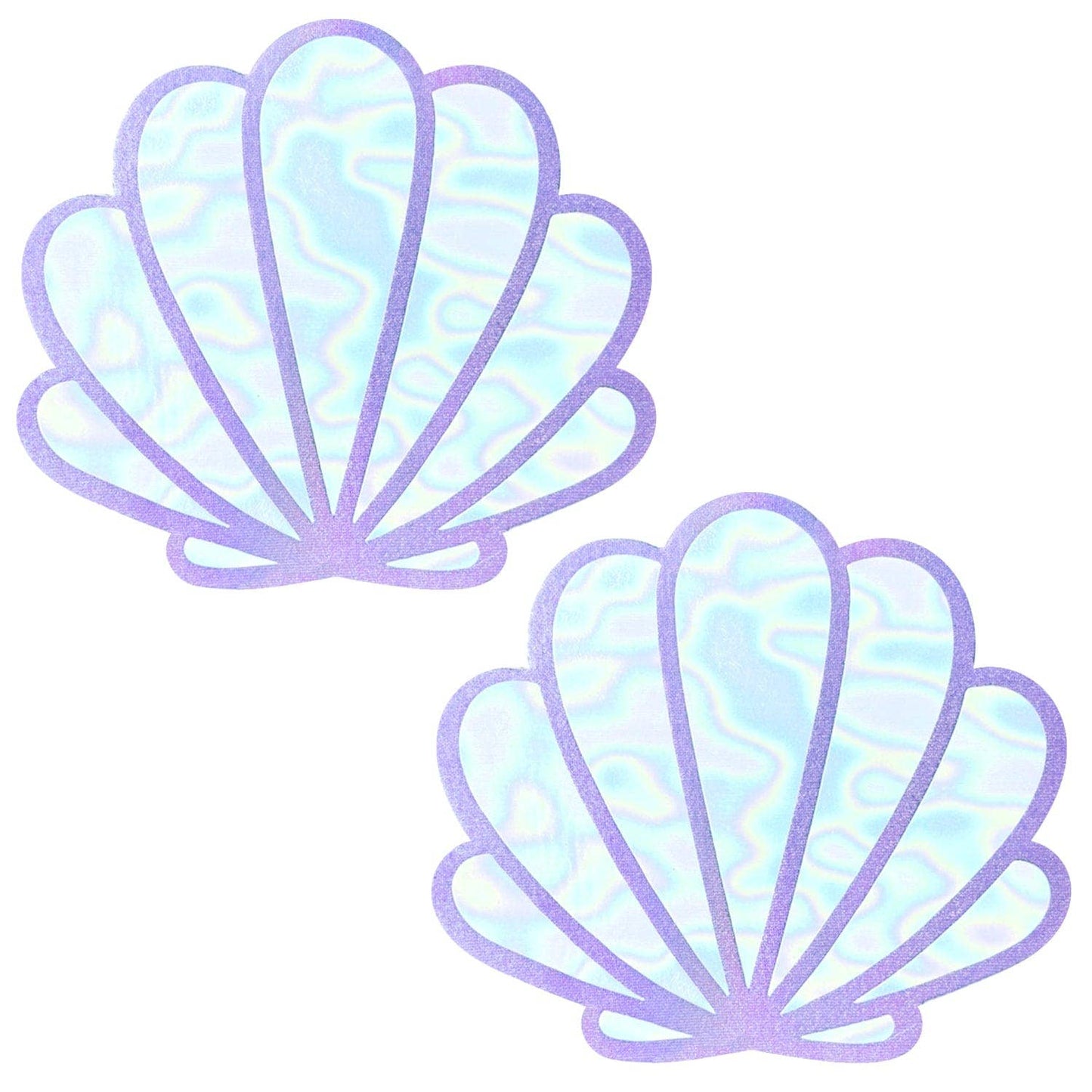 Neva Nude - Share Bare Bare Opal Shimmer Holographic Queen Status Plus Size Mermaid Shell Nipple Cover Pasties