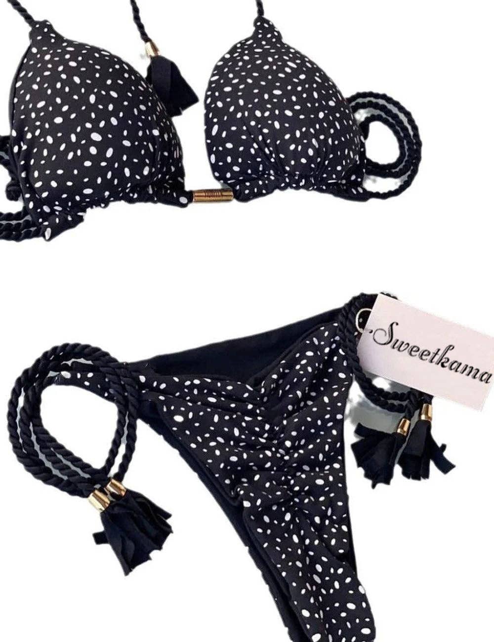 Ladies String Tie Halter Strap Sexy Bikini Set GY02