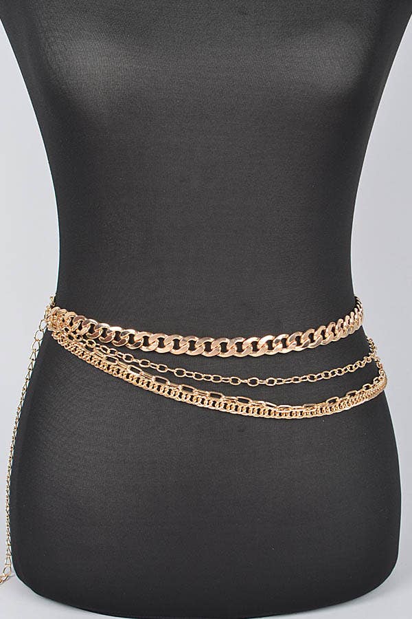 3AM BY H&D ACCESSORIES - Layered Chain Drop Belt