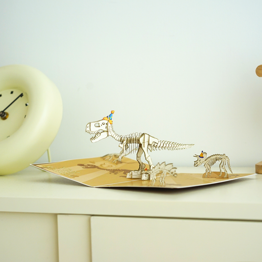 Dirty Pop Cards - Birthday Fossil Funny 3D Pop-Up Jurassic Dinosaur Card