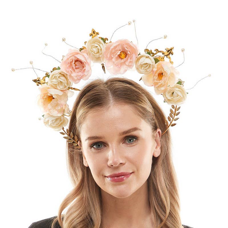 KBW Global Corp. - Gold Deluxe Floral Crown