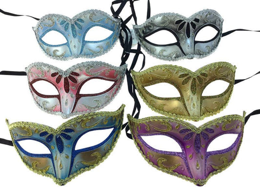 Glitter Venetian Half Face Mask — Assorted