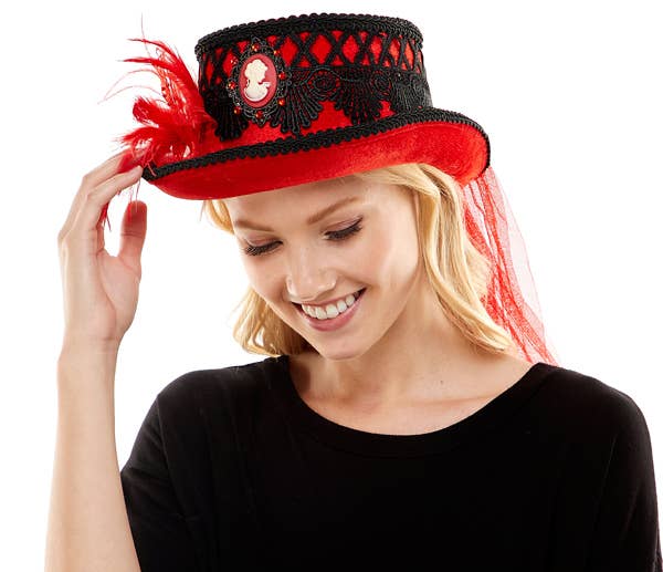 KBW Global Corp. - Red And Black Victorian Top Hat