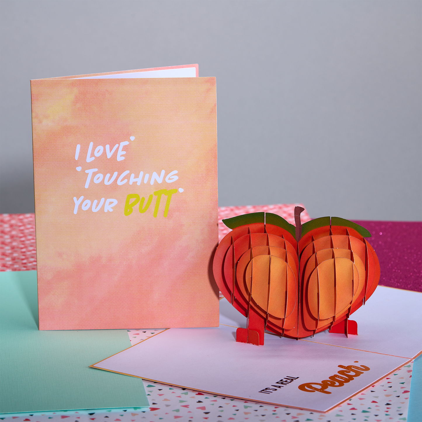 Dirty Pop Cards - It’s Peachy Funny 3D Pop-Up Cheeky Birthday Card