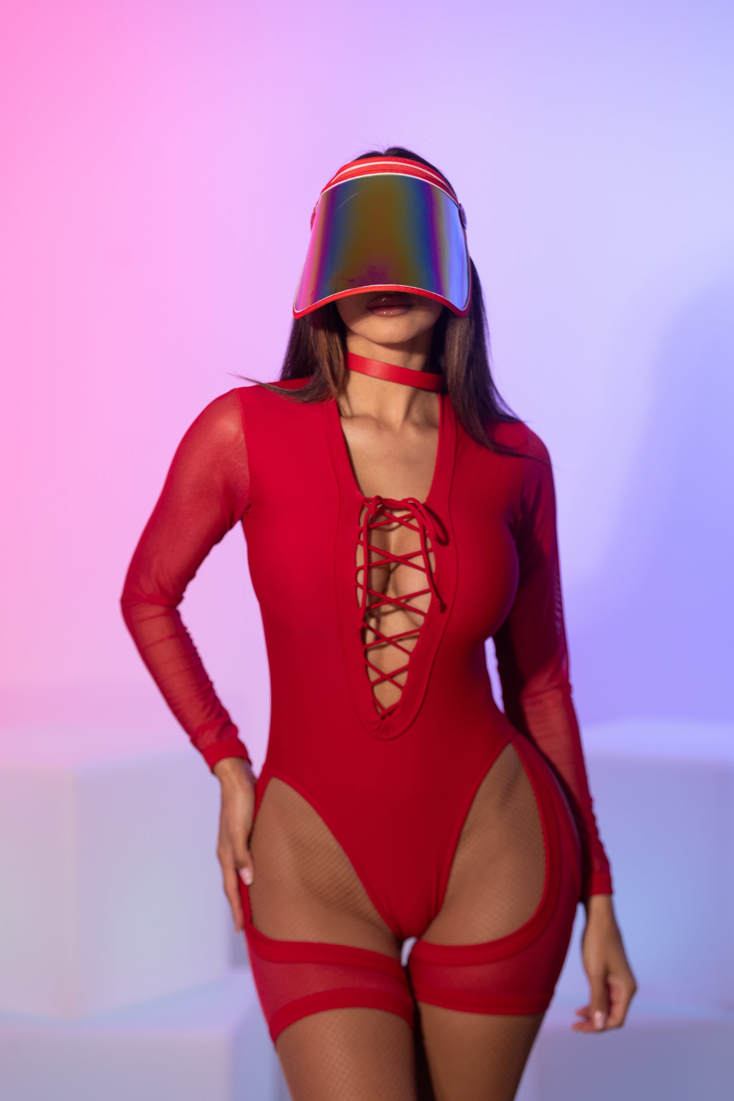 Bodysuit with Lace-Up Front