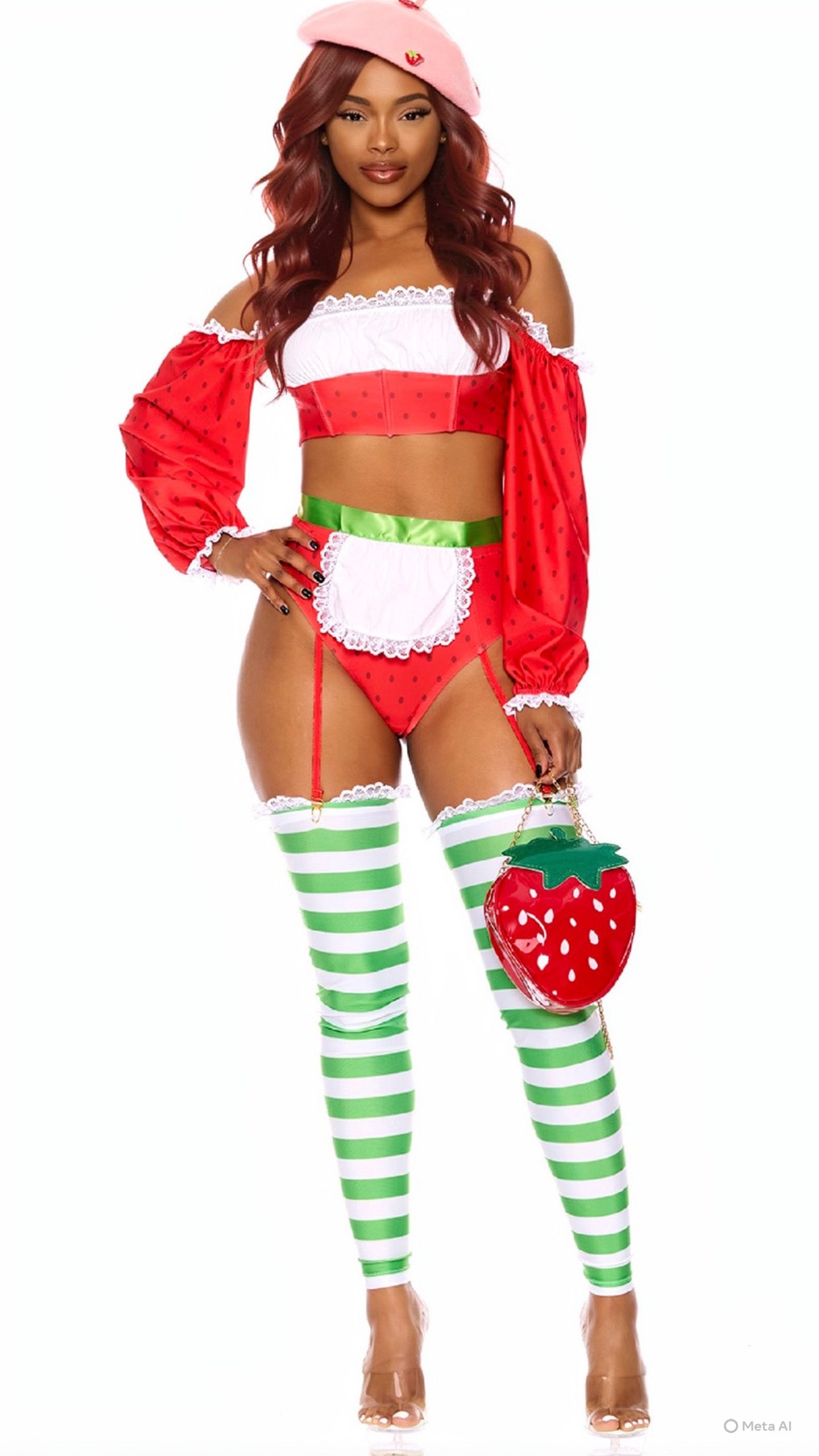 Strawberry Shortie Cartoon Character Costume