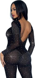 Rhinestone Sheer Catsuit