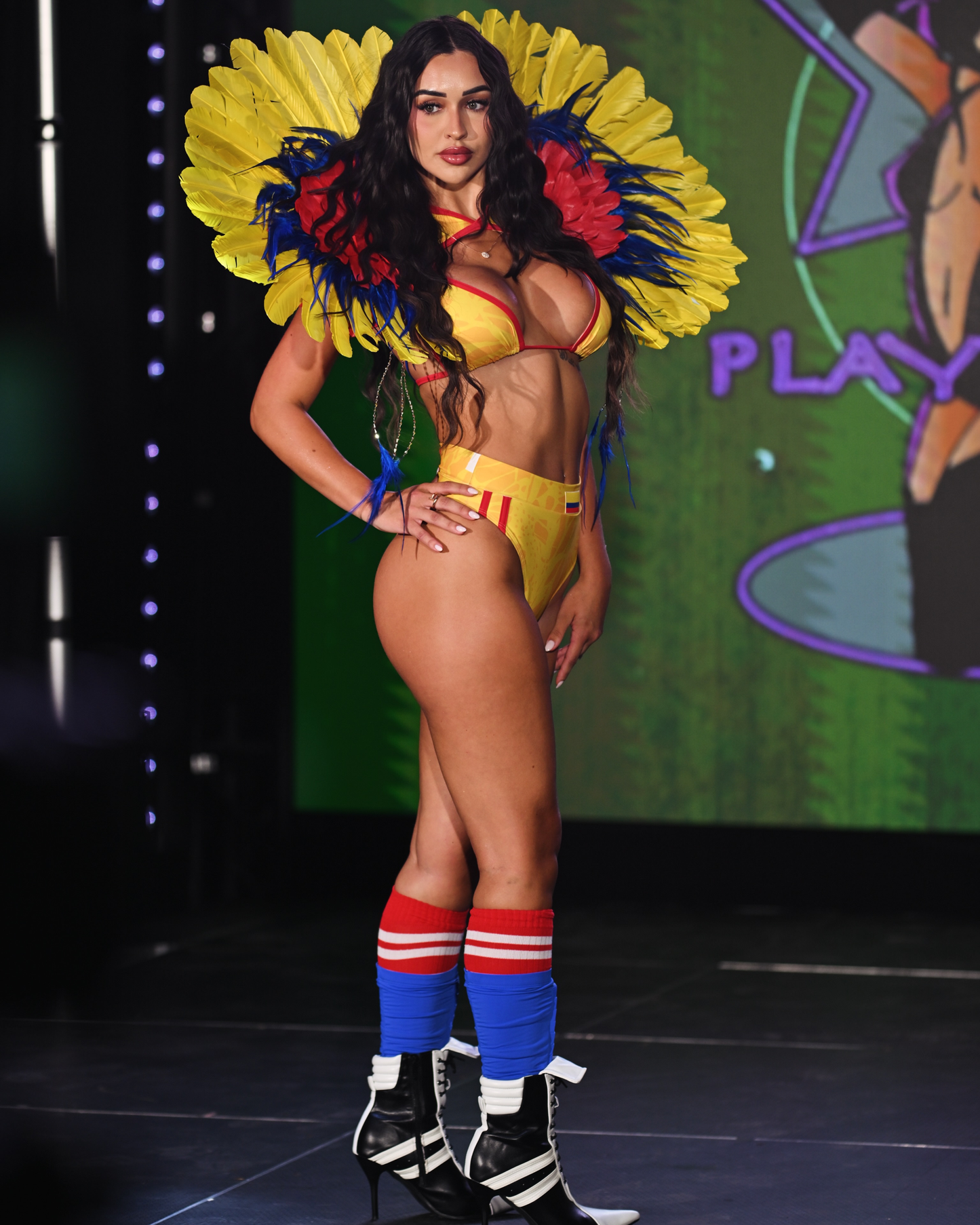 Soccer Teams Inspired Bikini outfit styled high waisted
