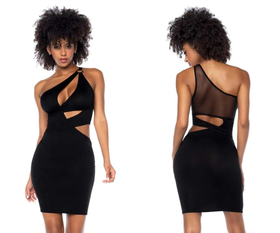 Little  Black Cut Out Dress with chains 40004