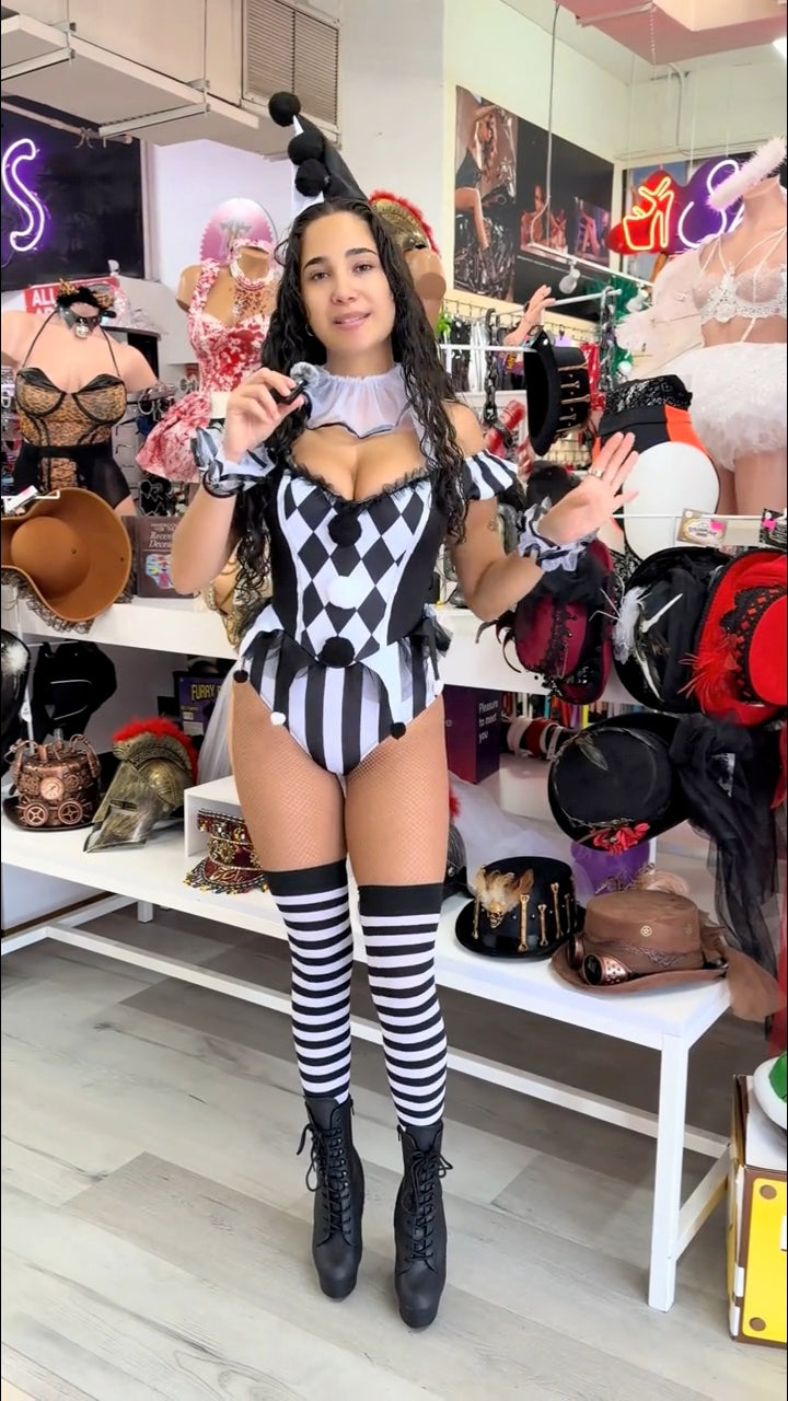 Playful Clown Costume with stockings
