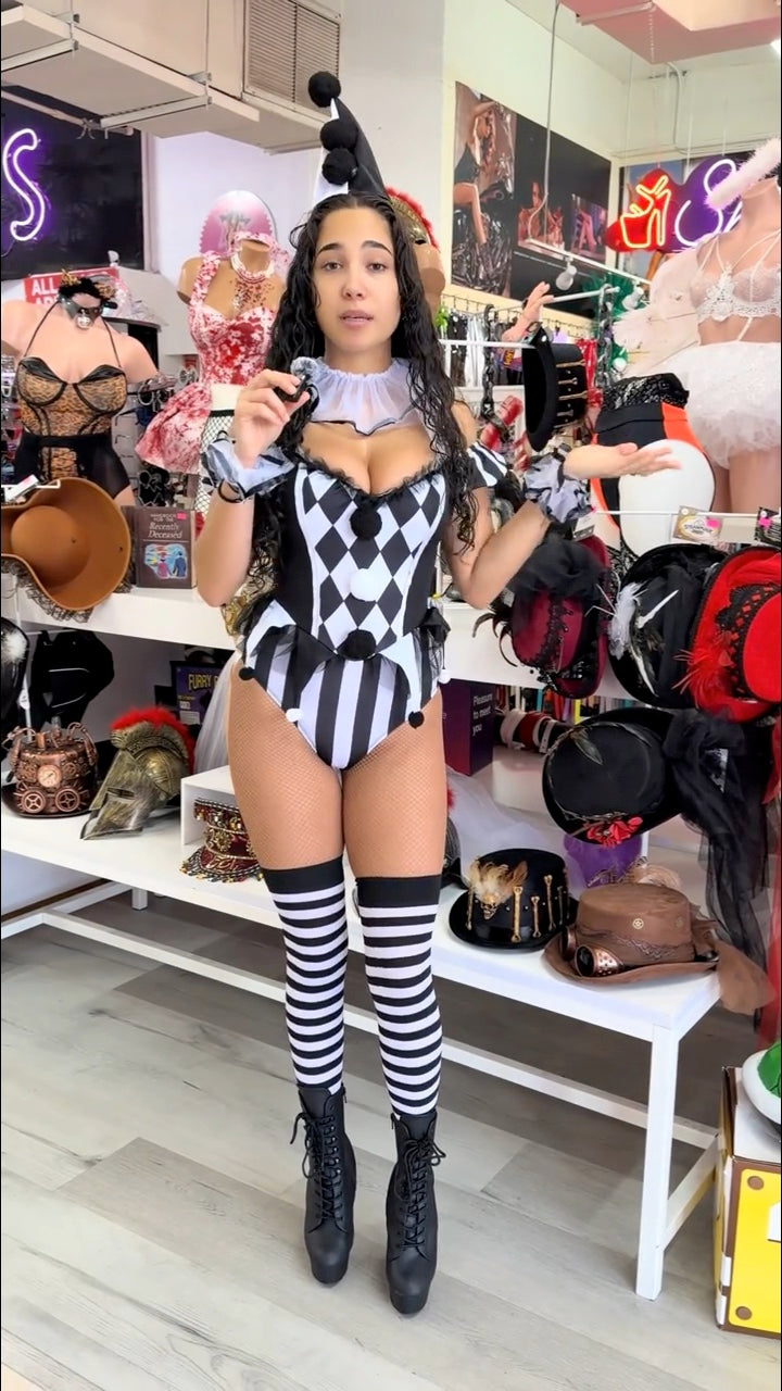 Playful Clown Costume with stockings