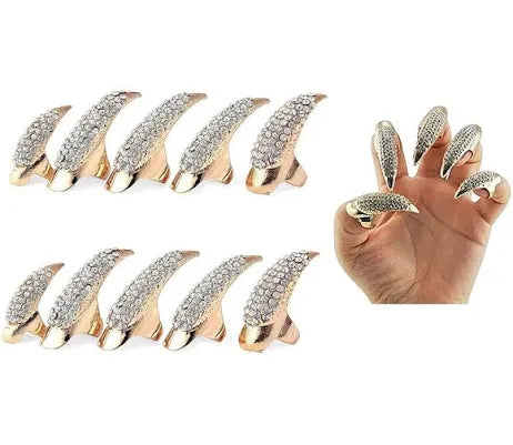 Gold Rhinestone Fingertips