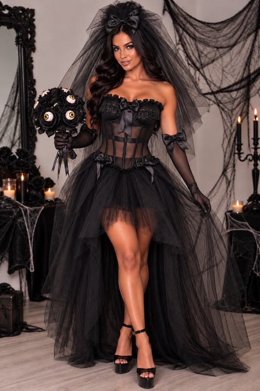 Styled Midnight Widow Corset Costume