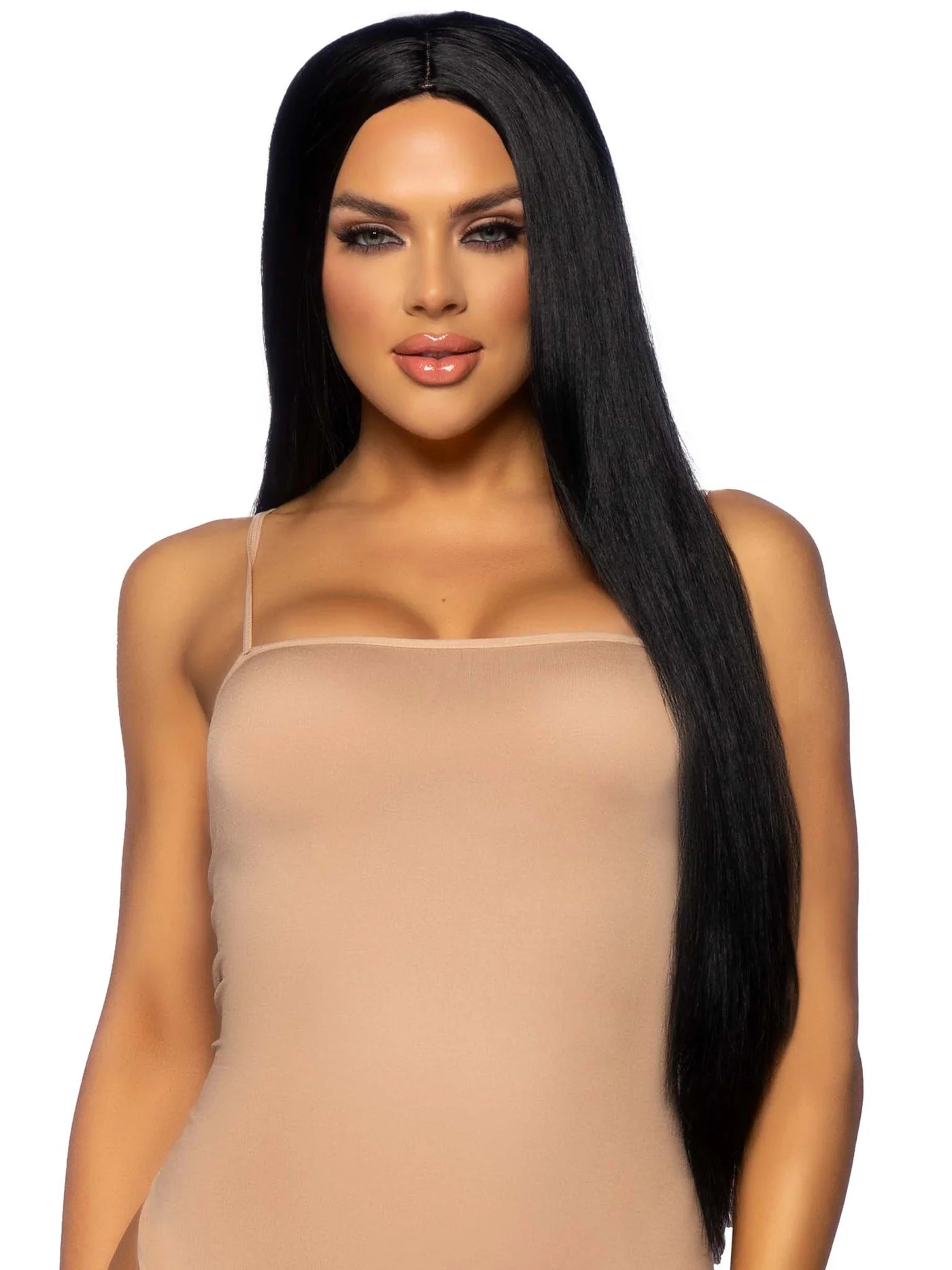 Straight long wig 33 inches black