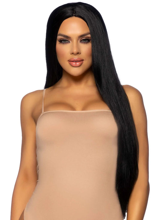 Straight long wig 33 inches black