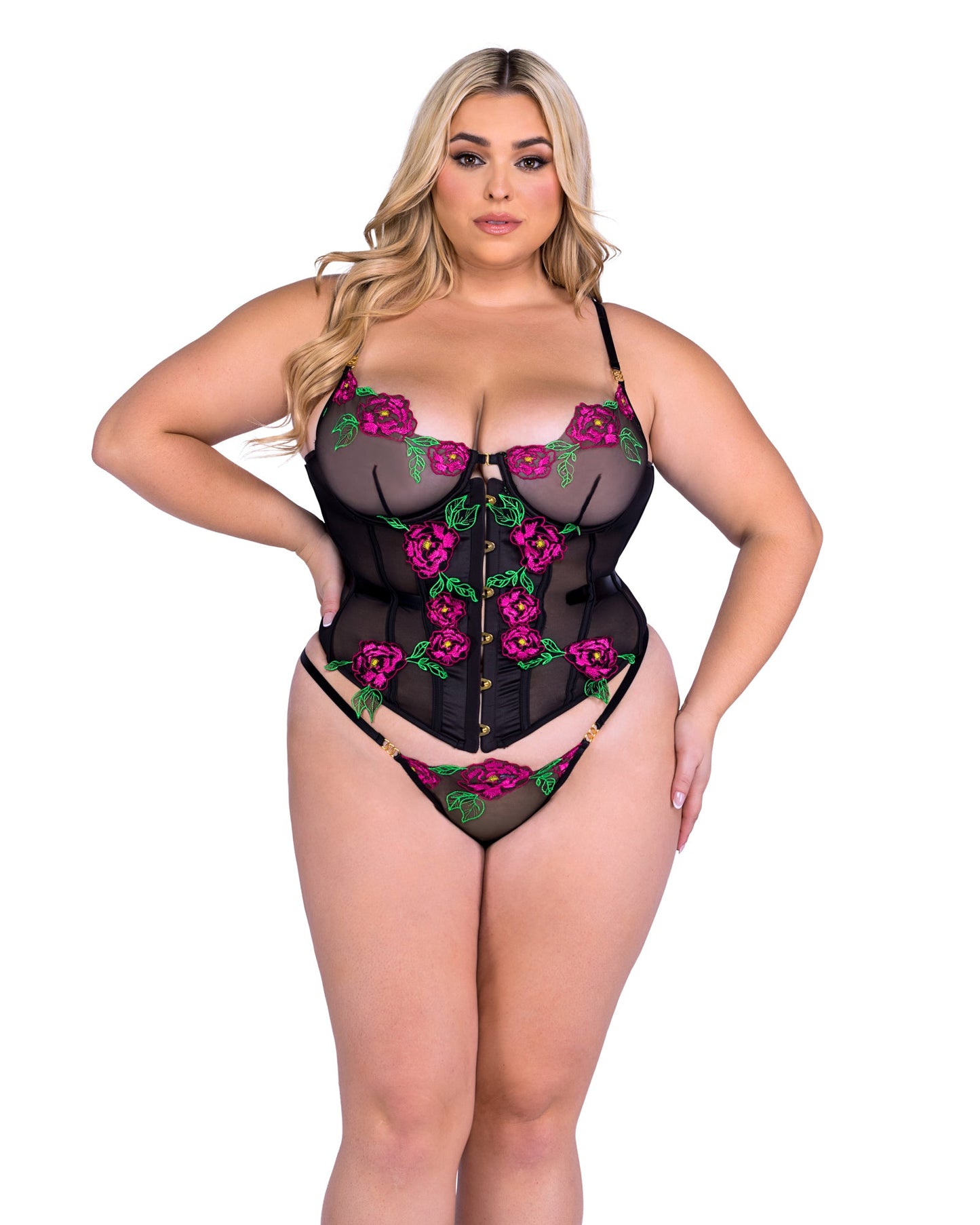 LI678 - Peony Paradise Corset 2-Piece Set