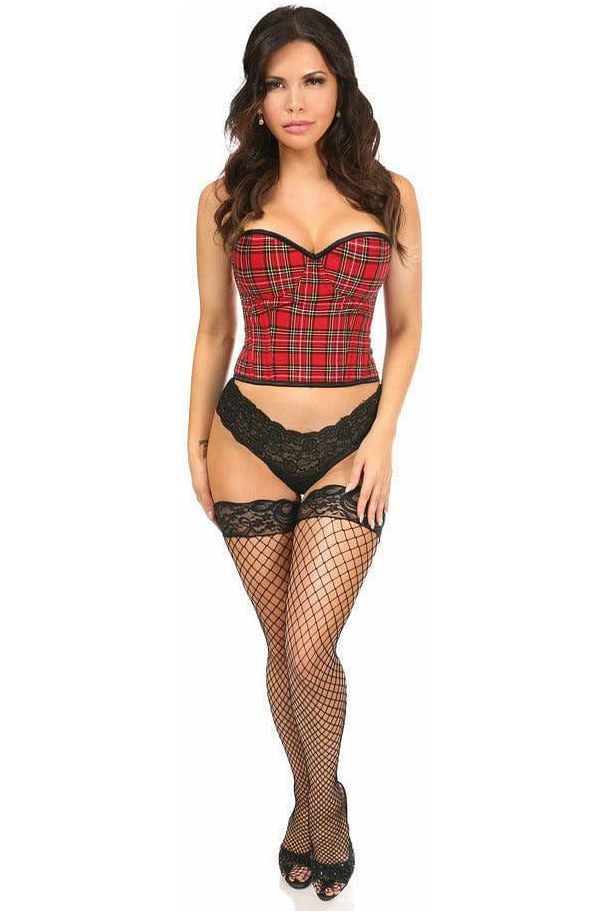 Lavish Red Plaid Underwire Bustier - Daisy Corsets