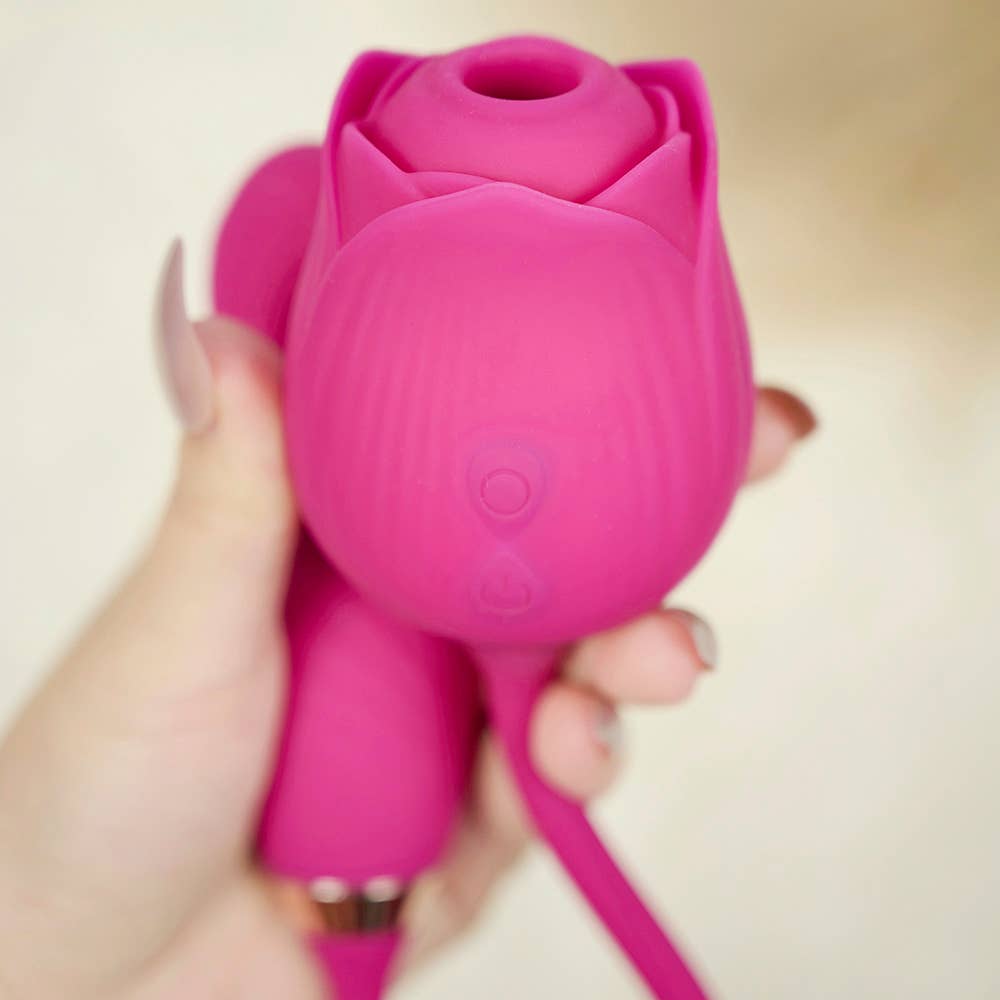 Rose Sucking Stimulator with egg Vibrator-Rose red