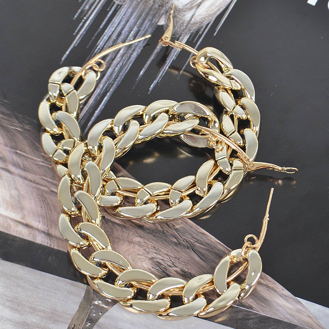 3AM BY H&D ACCESSORIES - 60MM Chain Hoop Earring