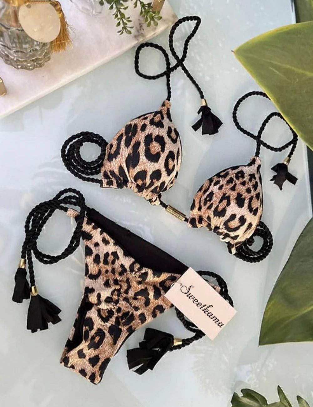 Ladies String Tie Halter Strap Sexy Bikini Set GY02