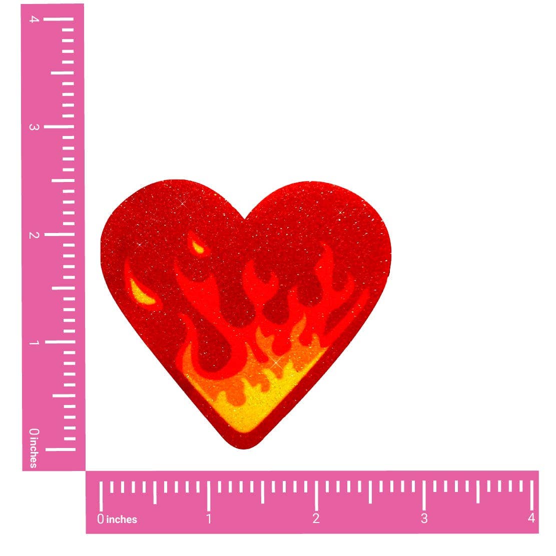 Neva Nude - BurningLove Glitter Flame Heart Nipple Cover Pasties
