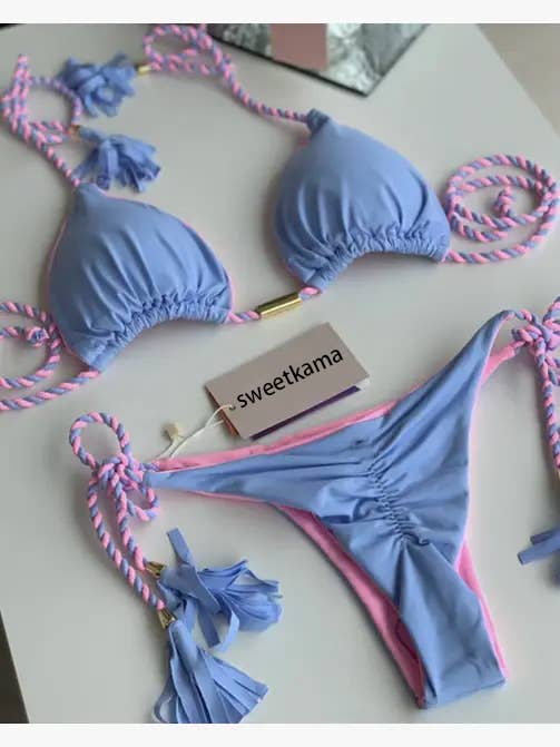 2-Piece Color Block Bikini Set Swimsuit 8242
