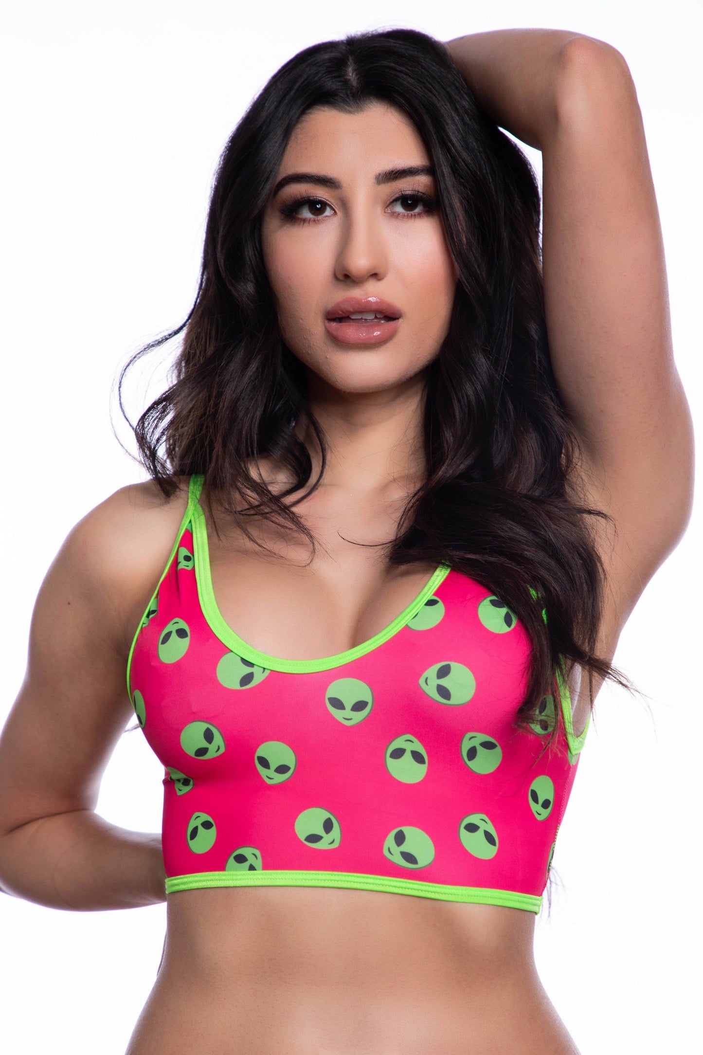 Hot Pink Alien Crop Top
