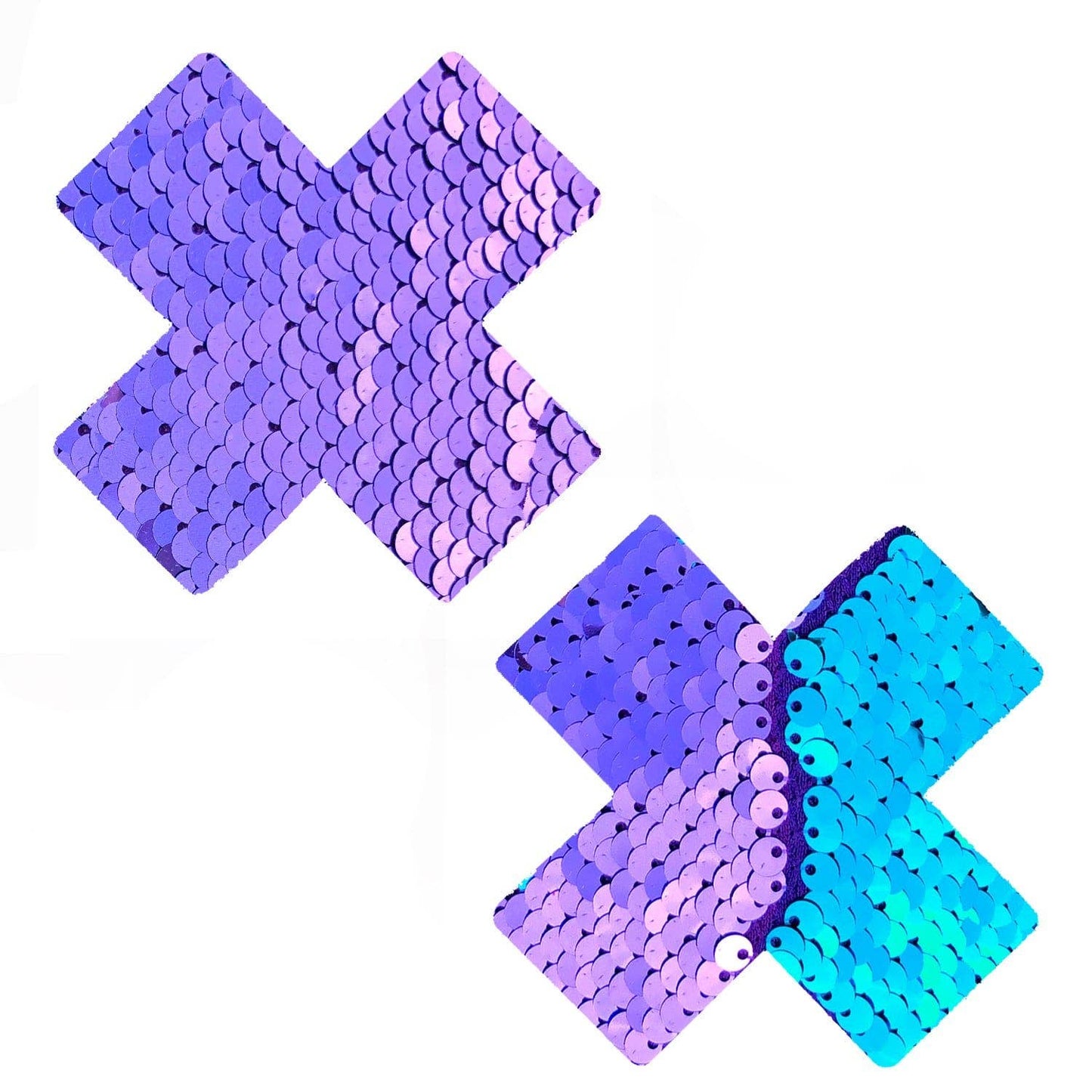 Neva Nude - Jasmine Lilac & Turquoise Sequin X Factor Nipple Cover Pasties