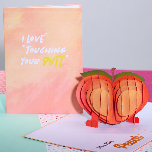 Dirty Pop Cards - It’s Peachy Funny 3D Pop-Up Cheeky Birthday Card