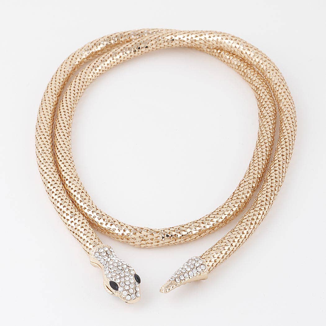 3AM BY H&D ACCESSORIES - Jeweled Snake Coil Necklace