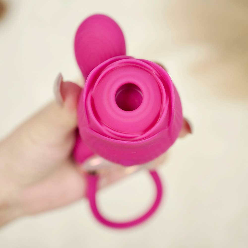 Rose Sucking Stimulator with egg Vibrator-Rose red