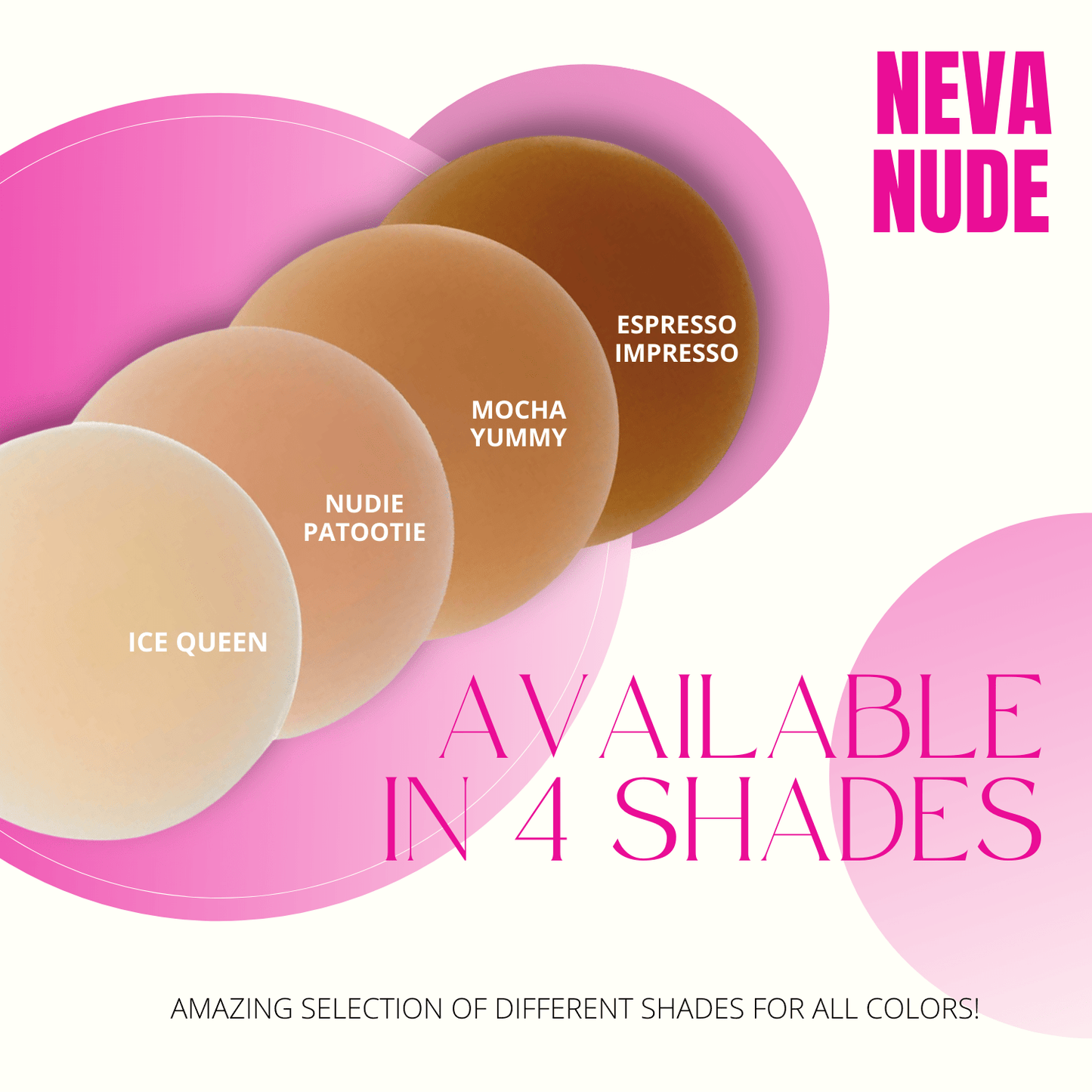 Nudie Patootie Nude Skin INVISIBLE REUSABLE Silicone Nipple Cover Pasties