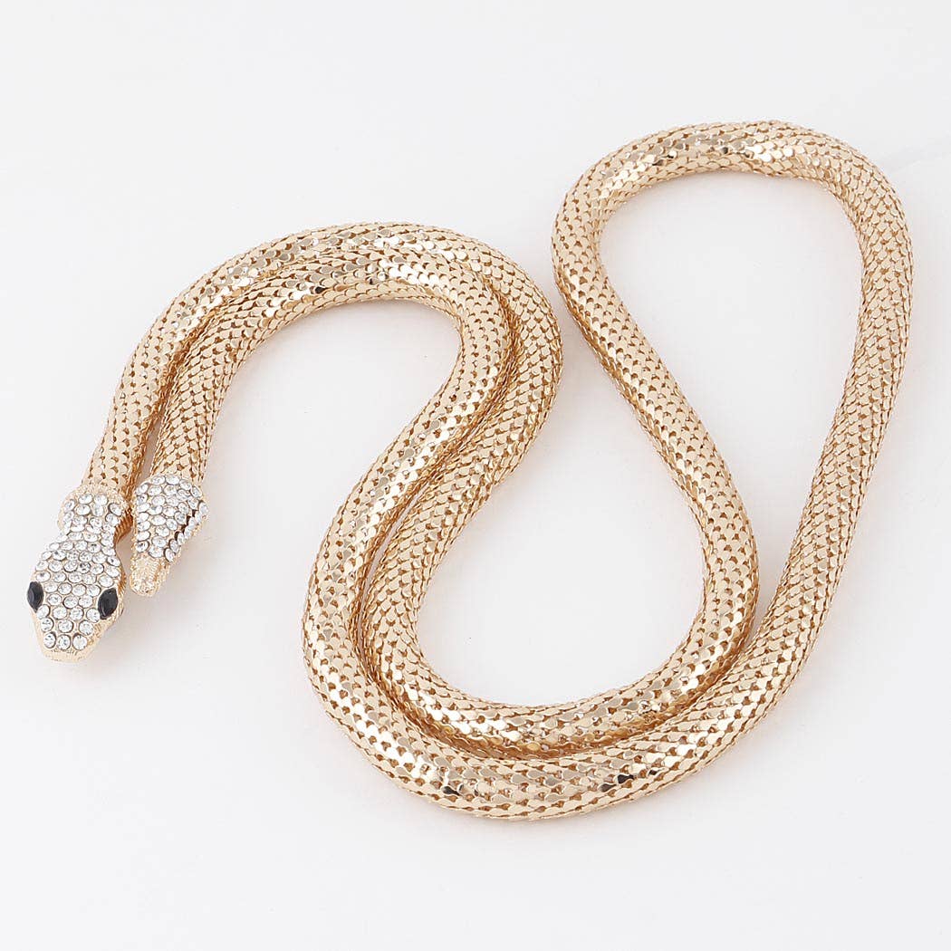 3AM BY H&D ACCESSORIES - Jeweled Snake Coil Necklace