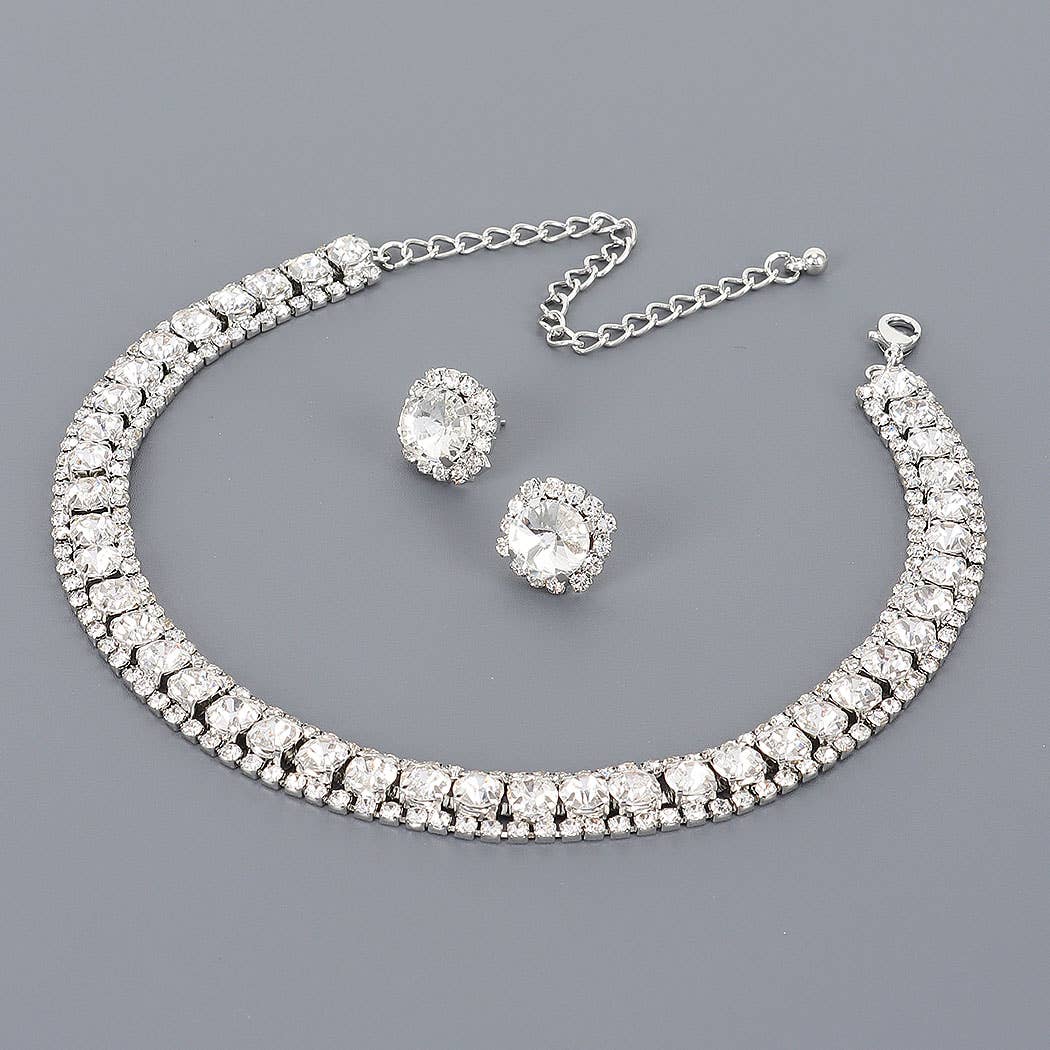 3AM BY H&D ACCESSORIES - Rhinestone Necklace set