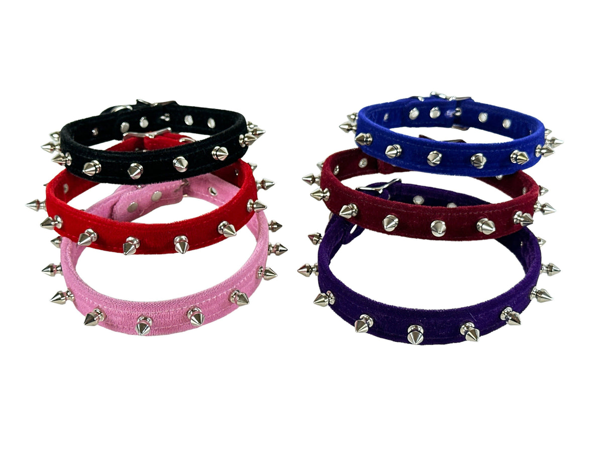 Funk Plus - CK134 VELVET SPIKE CHOKER