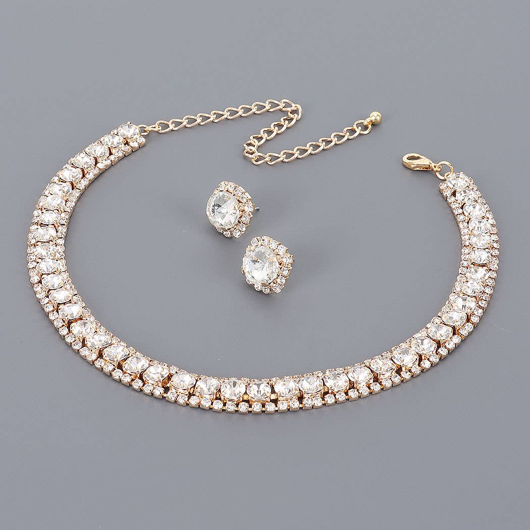 3AM BY H&D ACCESSORIES - Rhinestone Necklace set