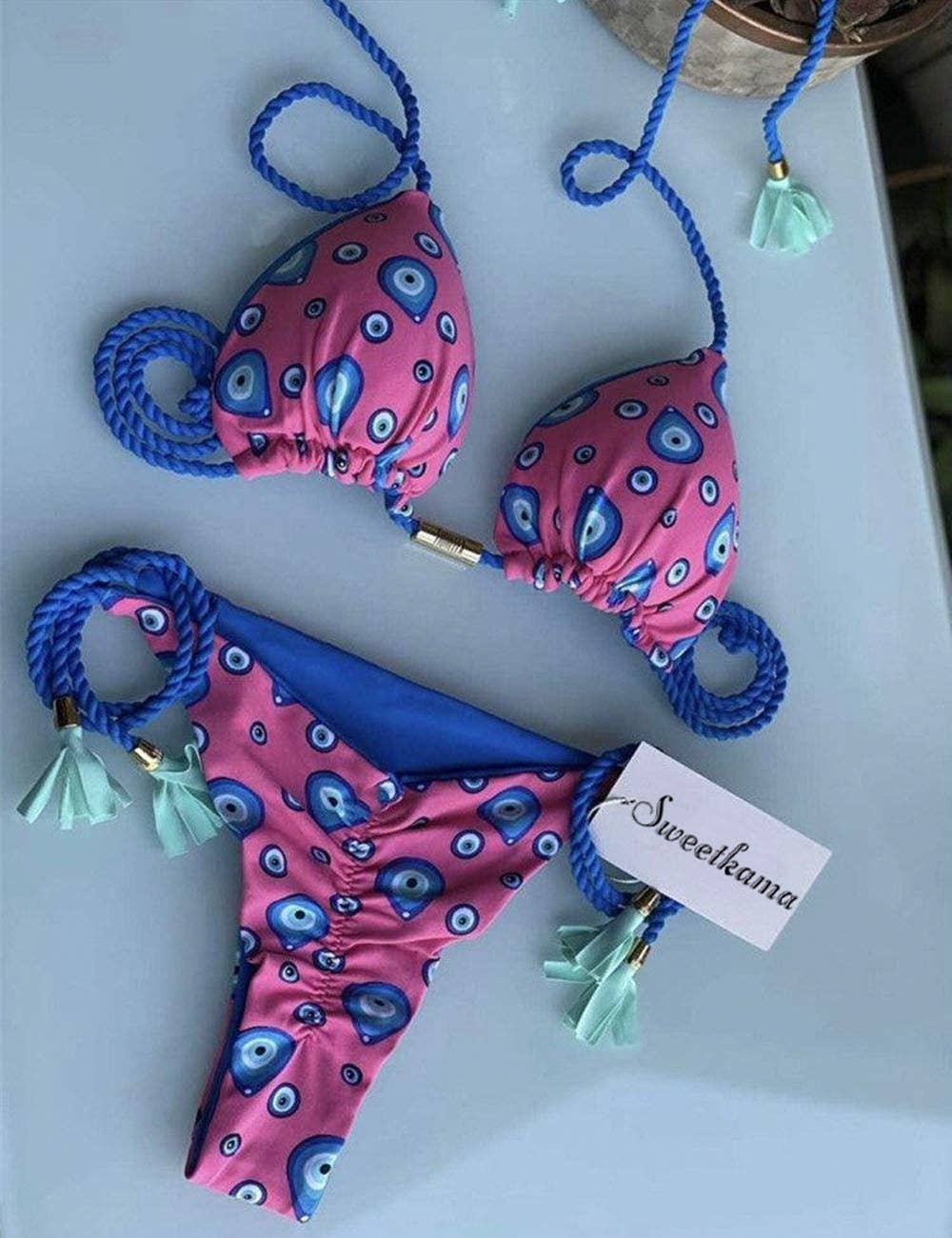 Ladies String Tie Halter Strap Sexy Bikini Set GY02