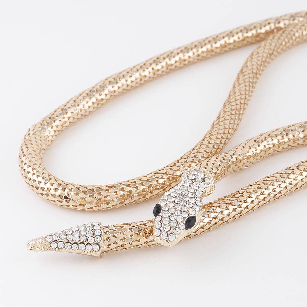 3AM BY H&D ACCESSORIES - Jeweled Snake Coil Necklace