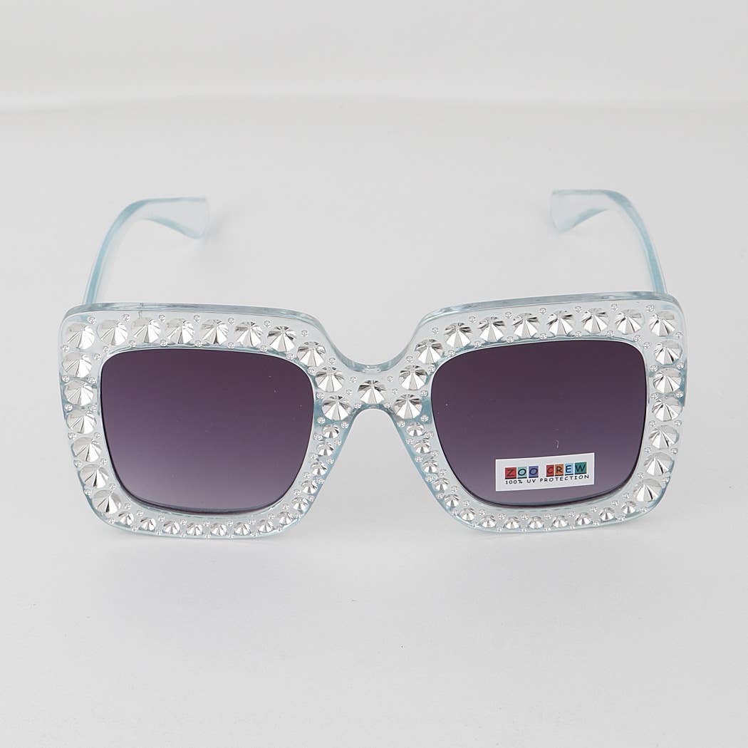 3AM BY H&D ACCESSORIES - KIDS Blinged Out Thick Framed Square Sunglasses