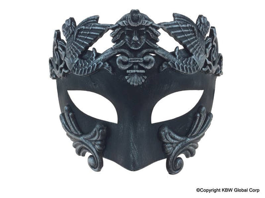 Silver Warrior Venetian Half Face Mask