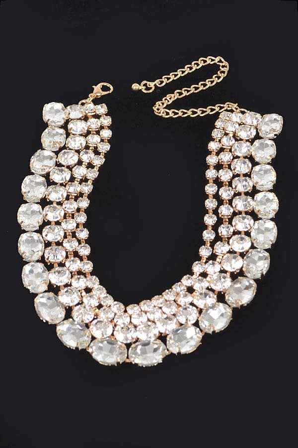 3AM BY H&D ACCESSORIES - Multi Rhinestone Layered Necklace