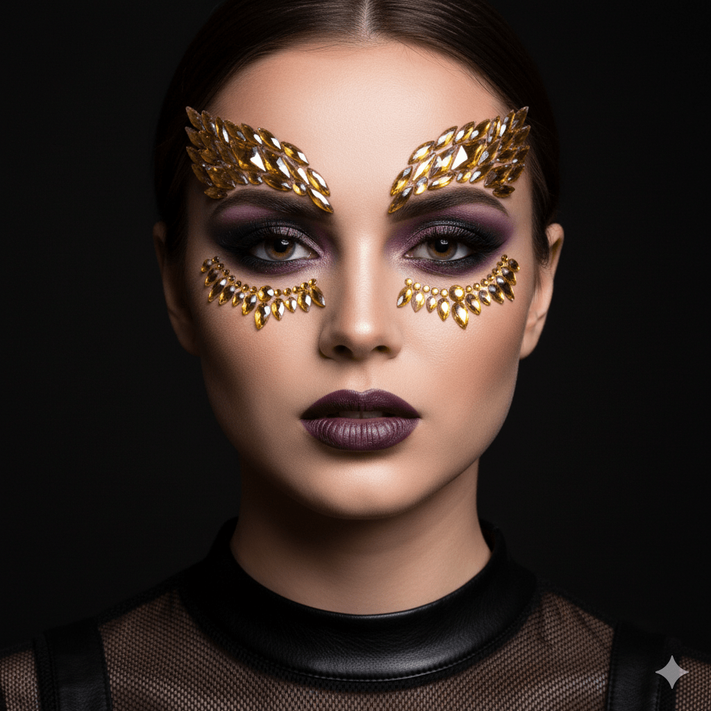 Neva Nude - Golden Eye Crystal Face Jewels