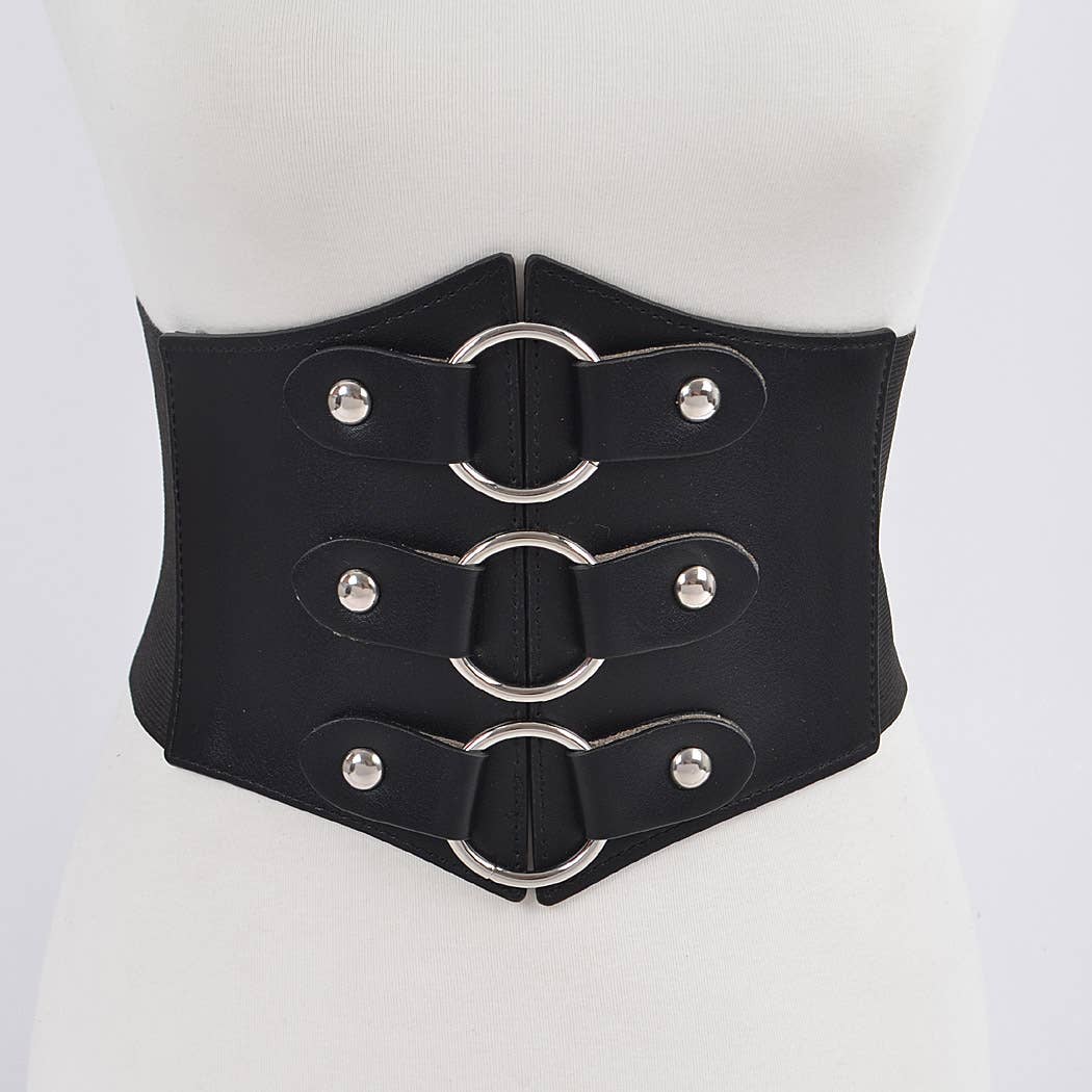 3AM BY H&D ACCESSORIES - Wide Multi O Ring Metal Elastic Belt
PB8172