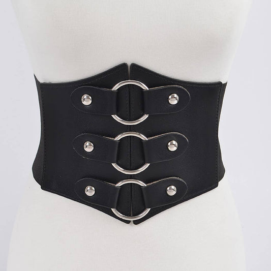 3AM BY H&D ACCESSORIES - Wide Multi O Ring Metal Elastic Belt
PB8172