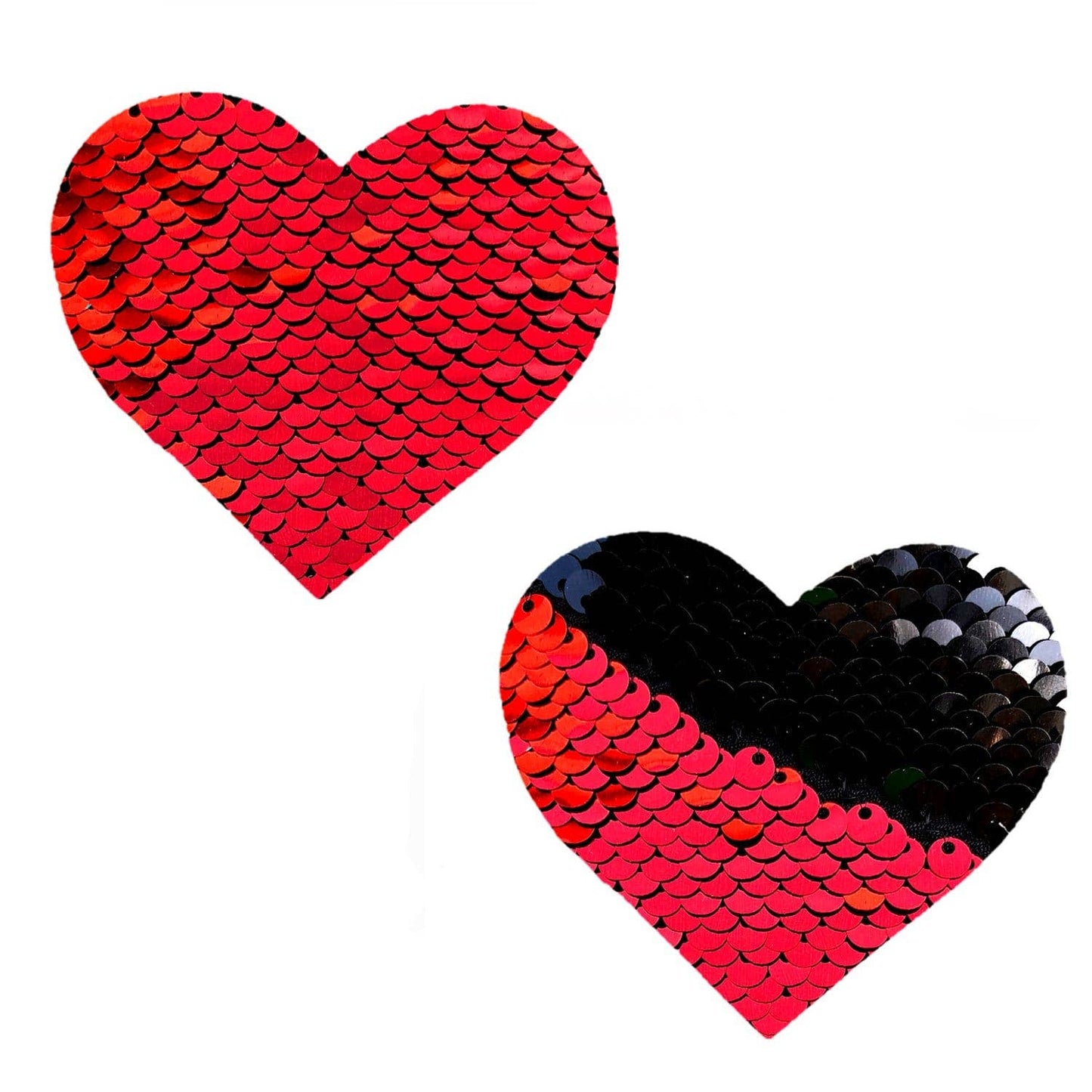 Neva Nude - Sookie Red & Black Sequin I Heart U Nipple Cover Pasties