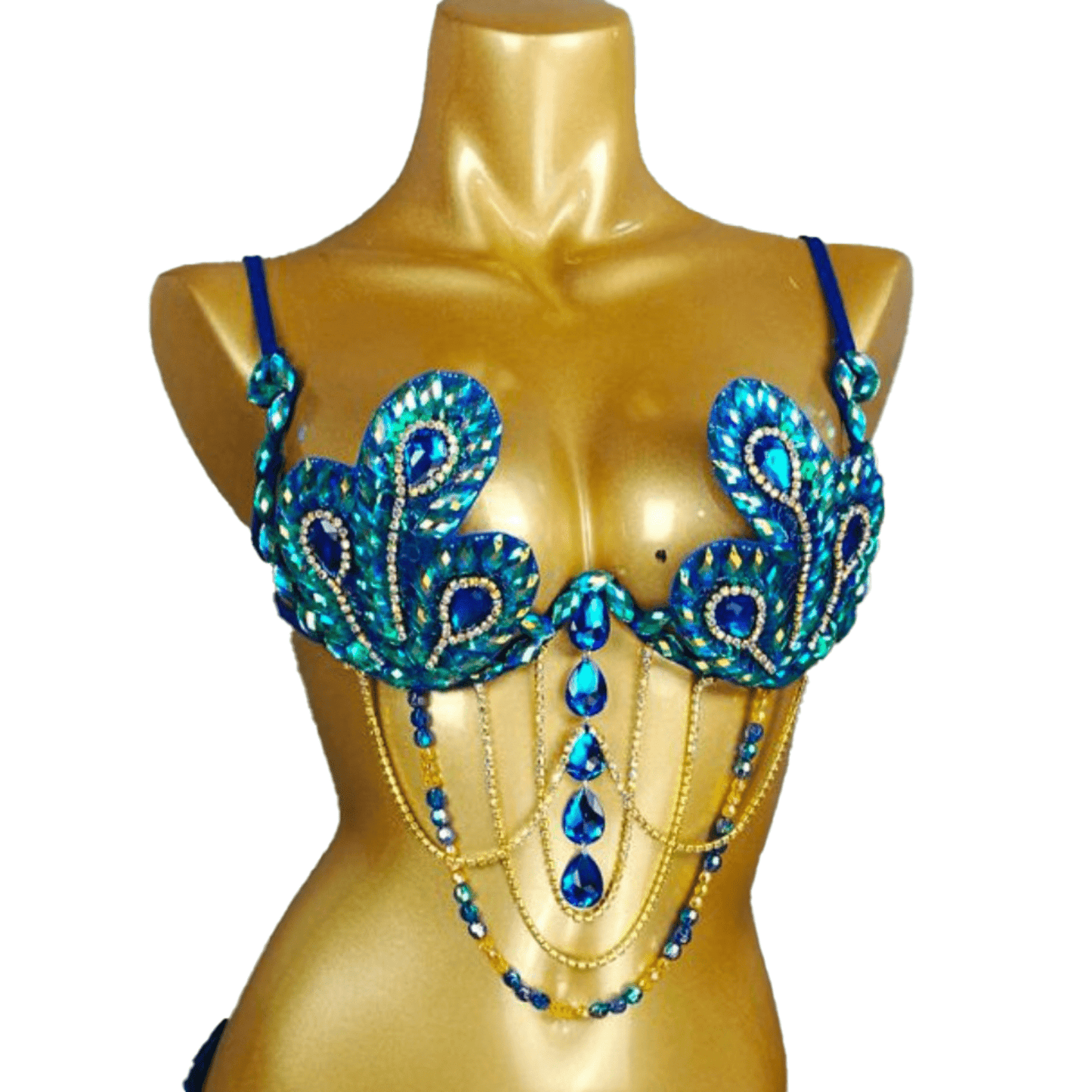 Neva Nude - Blue Green Peacock Carnival Bra