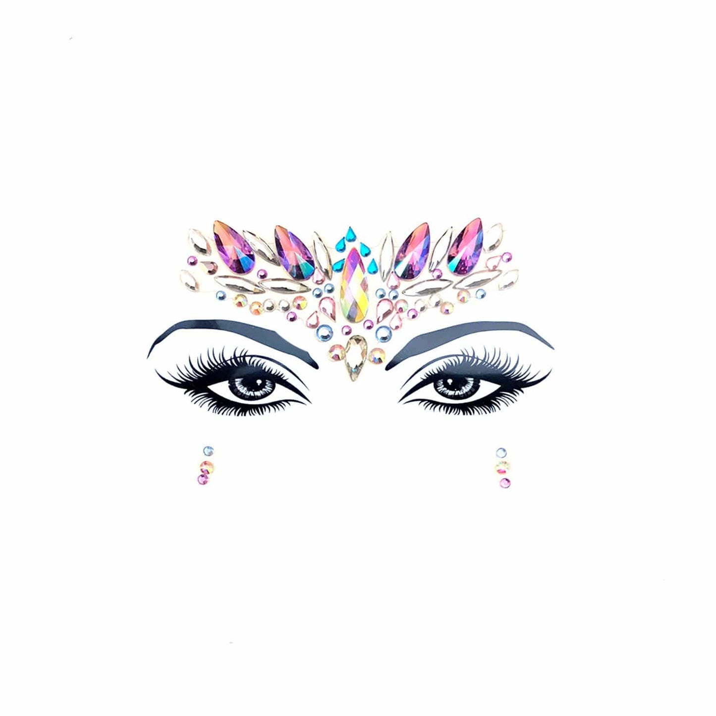 Neva Nude - Sirena Iridescent & Purple Crystal Face Jewels