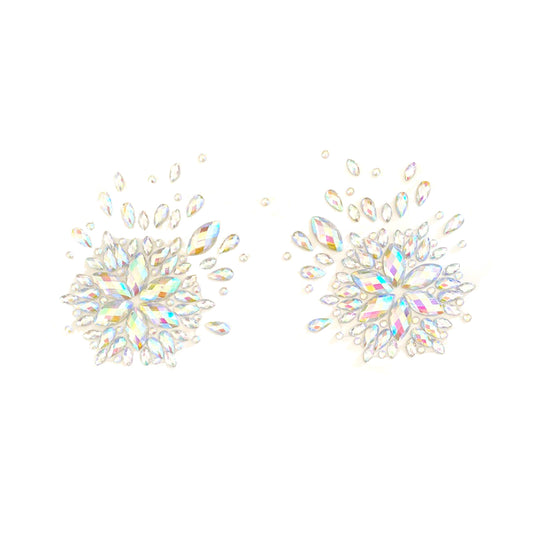 Winterfell Clear Iridescent Crystal Jewel Nipple Cover Pasties