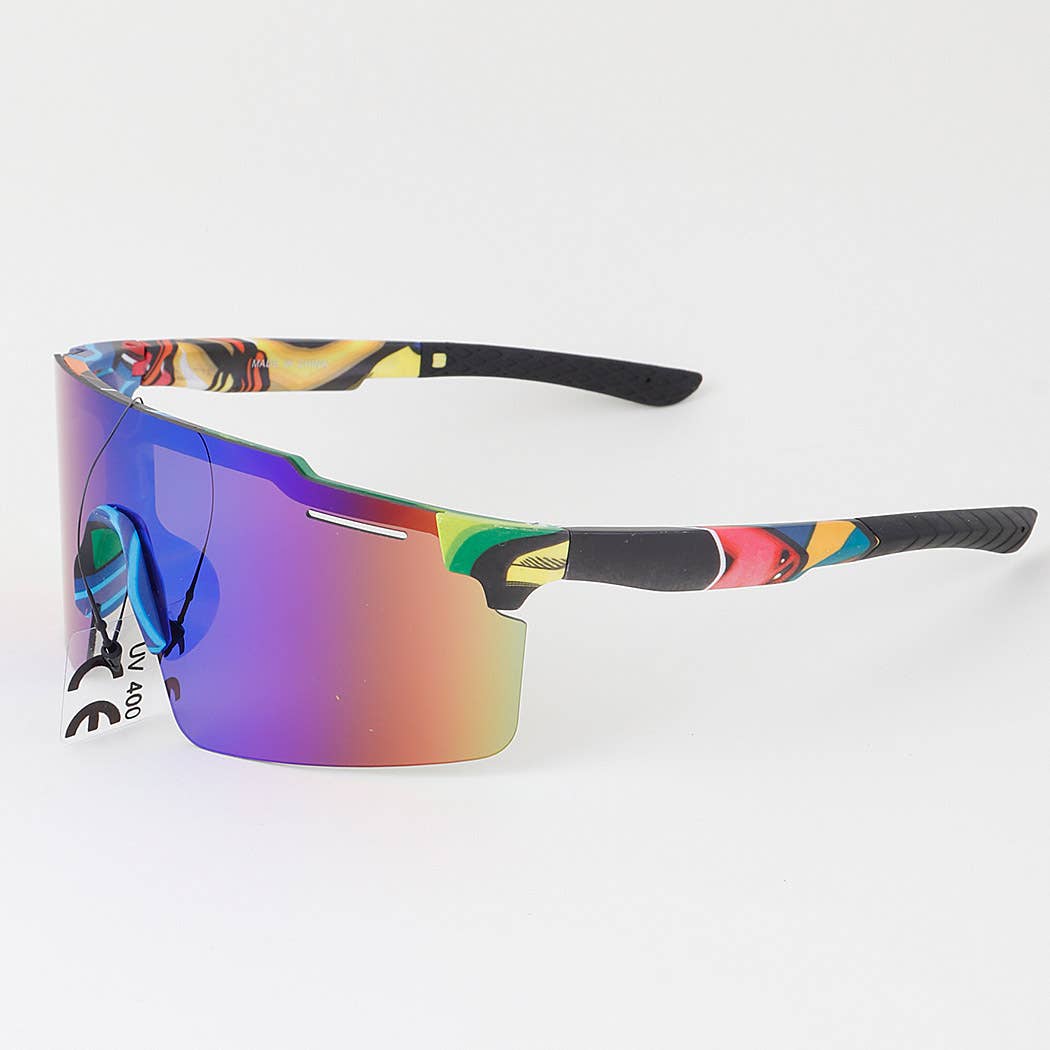 3AM BY H&D ACCESSORIES - Multi Polycarbonate Mirror Shield Sunglasses
